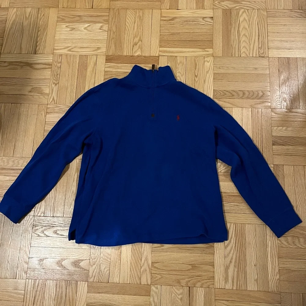 NWOT! Ralph Lauren Men's Blue Quarter-Zip Sweatshirt - Picture 2 of 6